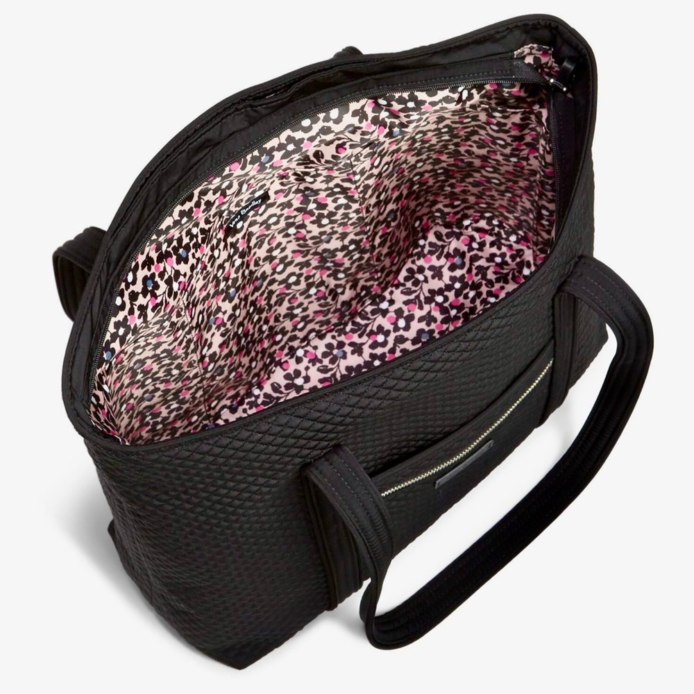 Vera Bradley Iconic Vera Tote – Large Black Quilted Shoulder Bag